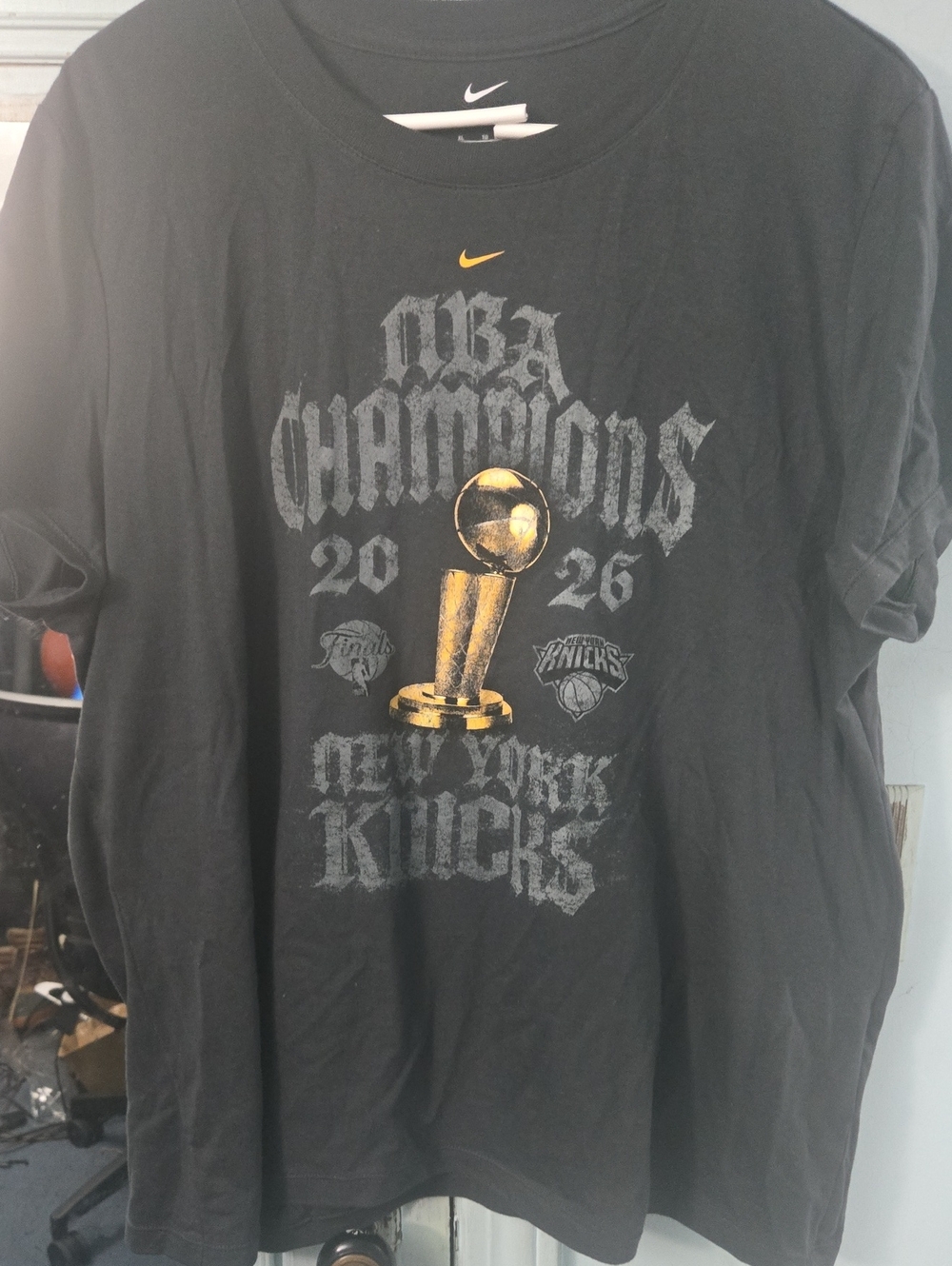 Nike Black T-Shirt with Gold Championship Trophy Graphic